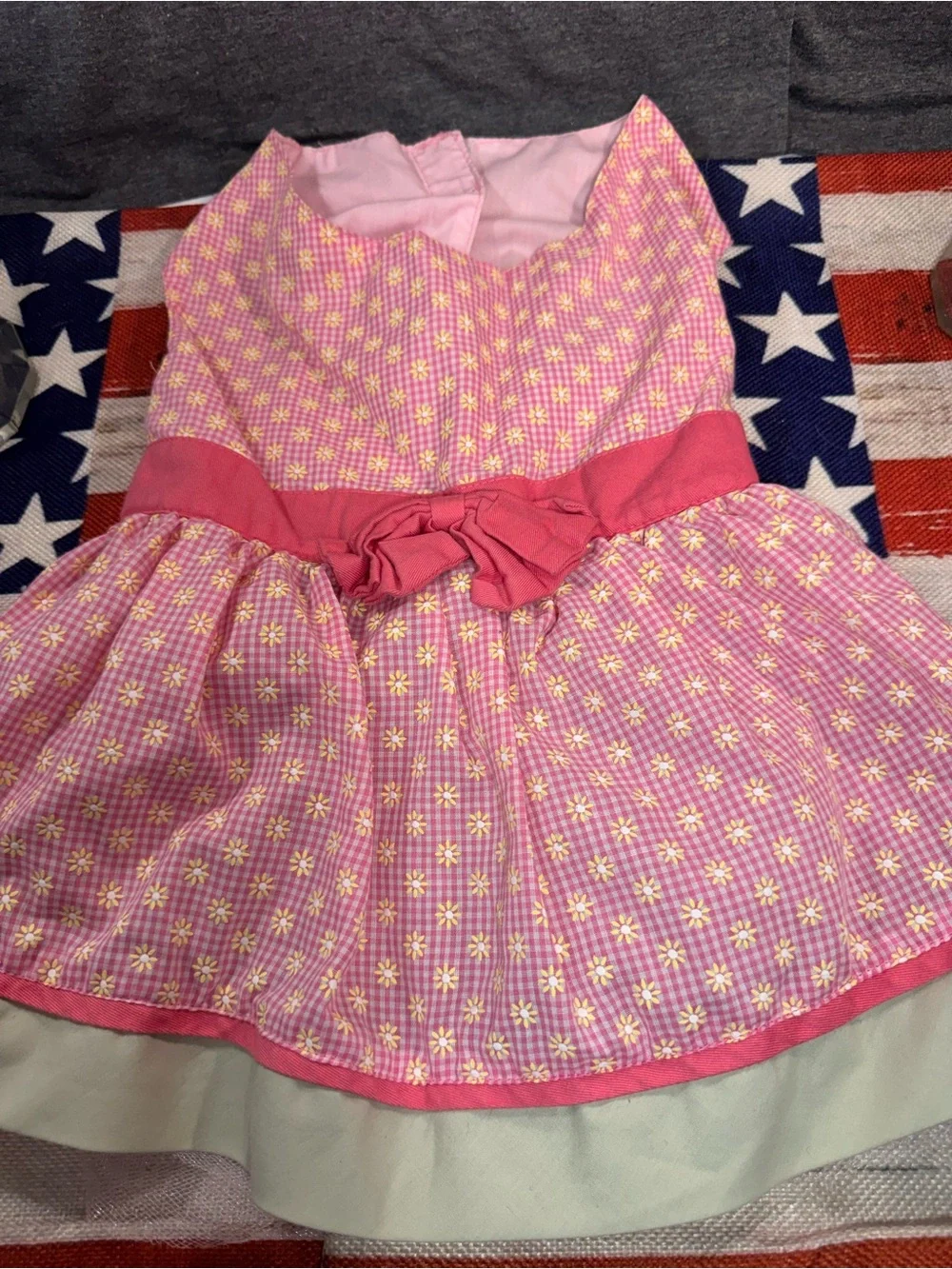 Pink Daisy Bow Dog Dress - Unbranded